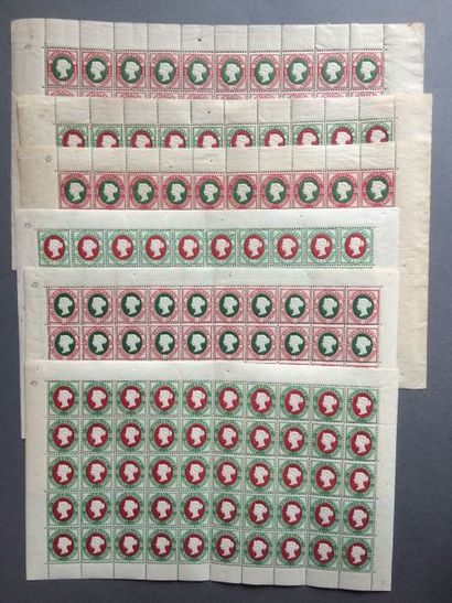 null HÉLIGOLAND - 2 Feuilles complètes neuves de timbres de la Colonie britannique,...