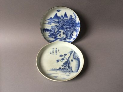 null VIETNAM, Hue - XIXe siècle

Deux coupes en porcelaine bleu blanc à décor de...