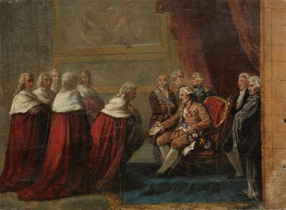 null Ecole FRANCAISE du début du XIXe siècle

Magistrats devant Louis XVI

Esquisse...