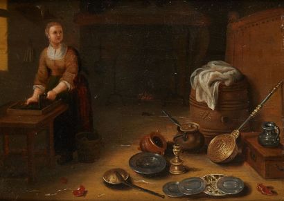 null Ecole HOLLANDAISE du XVIIe siècle

Femme dans une cuisine

Huile sur panneau...