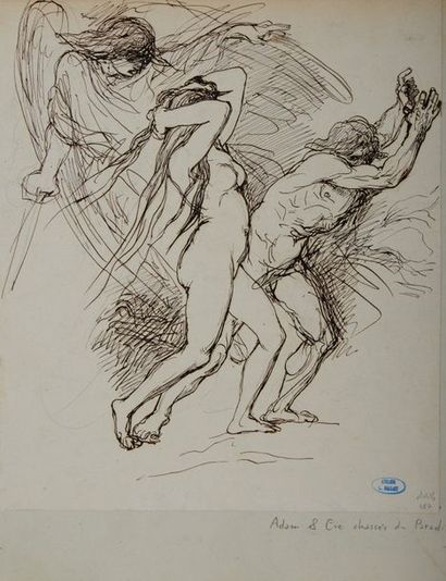 null Louis GALLAIT (Tournai 1810 - Schaerbeek 1887)

Adam et Eve chassés du paradis...