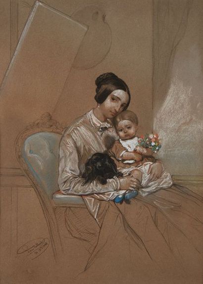 null Louis GALLAIT (Tournai 1810 - Schaerbeek 1887)

Portrait de sa femme, sa fille...