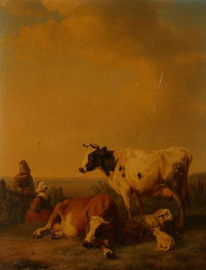 null Edmond Jean-Baptiste TSCHAGGENY (1818-1873)

Vaches 

Huile sur panneau signée...