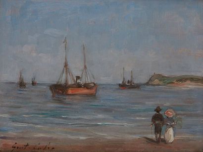 null Gustave COLIN (1828-1910)

Couple d'élégants en bord de plage, Saint Jean de...