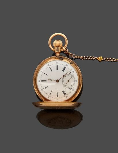 null Montre de gousset à double cadran en or jaune 18 k (750 millièmes), le premier...