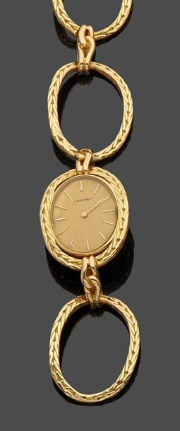 null CHAUMET

Montre bracelet de dame en or jaune 18 k (750 millièmes) à décor d'anneaux...