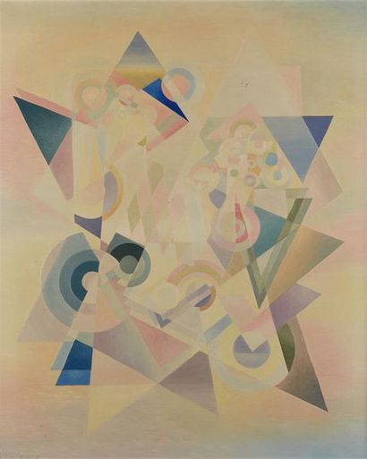 null Michel MORENO (1945)
Composition géométrique 
Huile sur toile signée en bas...