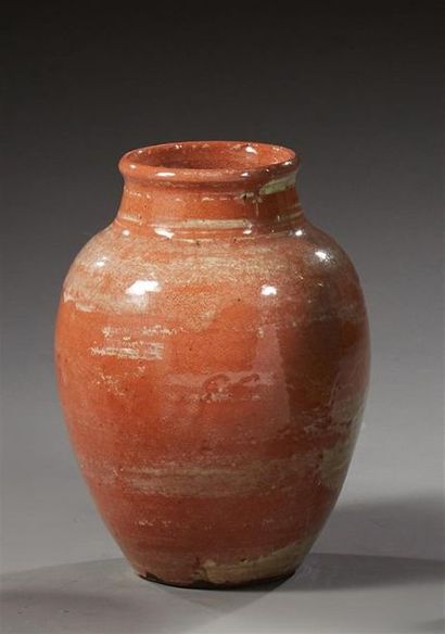 null JACQUES LENOBLE (1875-1939)
Grand vase balustre en céramique vernissée craquelée...