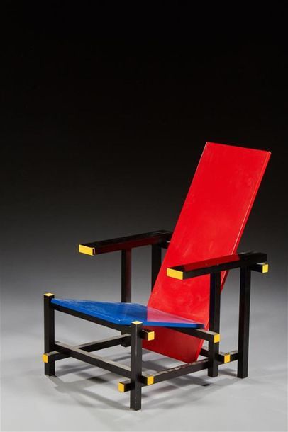 null Gerrit RITVIELD (1888-1964) EDITION
« chaise rouge et bleue » modèle créé en...