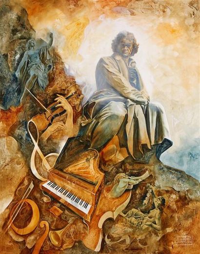 null Roger SURAUD (1938-2016)
Beethoven
Huile sur toile, signée en bas à droite.
160...