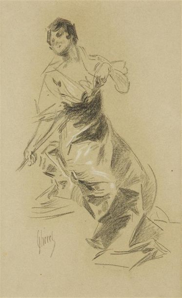 Jules CHÉRET (1836-1932)
Femme au bâton
Dessin...