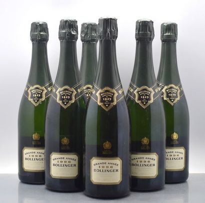 null 6 bouteilles CHAMPAGNE "Grande Année", Bollinger 1996 