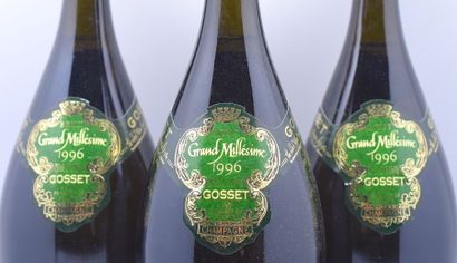 null 3 bottles CHAMPAGNE "Grand Millésime", Gosset 1996 