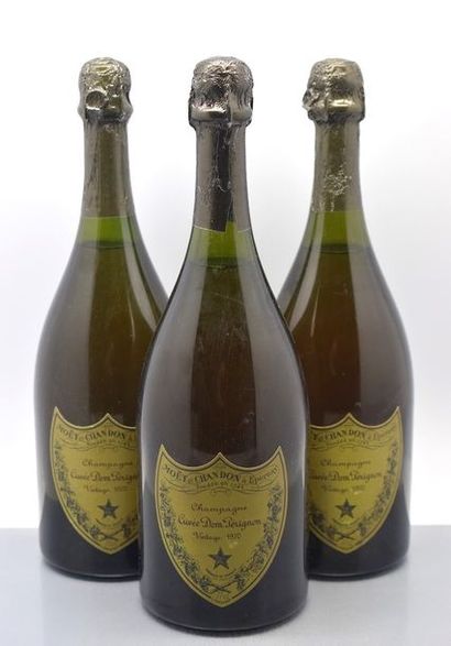 null 3 bouteilles CHAMPAGNE "Dom Pérignon", Moët & Chamdon 1970 (TLB, couleur à pein...