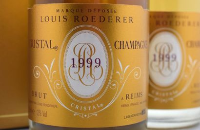 null 2 bouteilles CHAMPAGNE "Cristal", Roederer 1999 (coffret) Vendu en collaboration...
