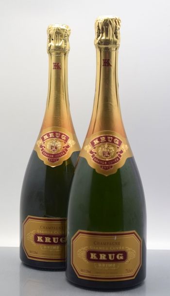null 2 bottles CHAMPAGNE "Grande Cuvée", Krug (Red and gold packaging) Sold in collaboration...