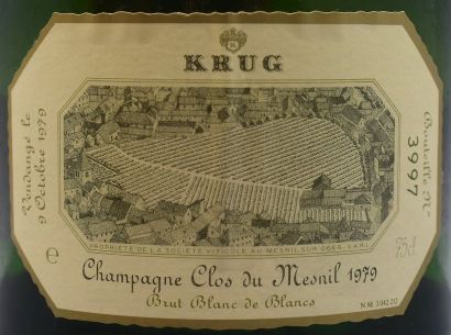 null 1 bottle CHAMPAGNE "Clos du Mesnil", Krug 1979 (TLB) cb Sold in collaboration...