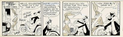 Heimdahl, Ralph Bugs Bunny Honnest Bugsy Strip original à l'encre de chine et lavis...