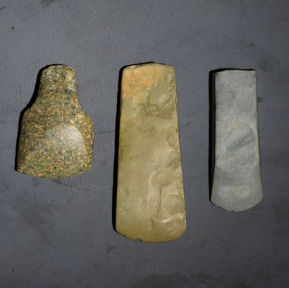 Set of three polished stone axes 
Vietnam,...