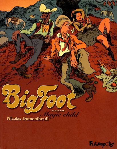 Dumontheuil, Nicolas Big Foot Dédicace couleur à l’encre de chine et aquarelle, signée...