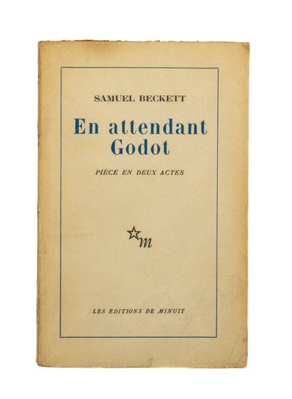 BECKETT Samuel. Waiting for Godot. Paris, Editions de Minuit, 1952. In-8, paperback....