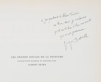 BATAILLE Georges. Lascaux. Skira, 1955. In-4 square, paperback. First edition. Autograph...