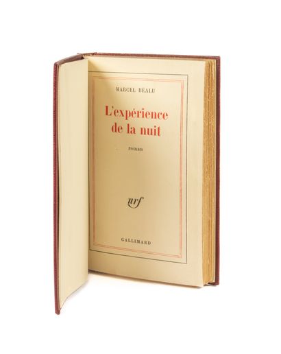 BÉALU Marcel. The experience of the night. Paris, Gallimard, 1945. In-8, full burgundy...