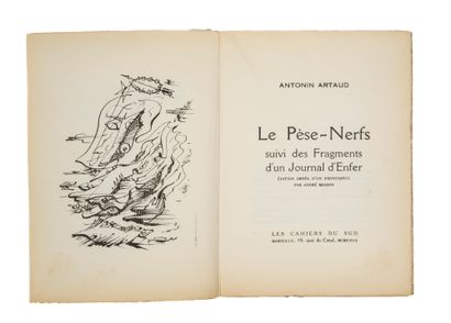 ARTAUD Antonin. Le Pèse-Nerfs. Les cahiers du Sud, Marseille, 1927. In-8, paperback....