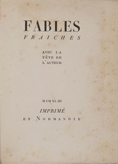BETTENCOURT Pierre. Fresh Fables. [Bettencourt], 1943. In-12, paperback. First edition...