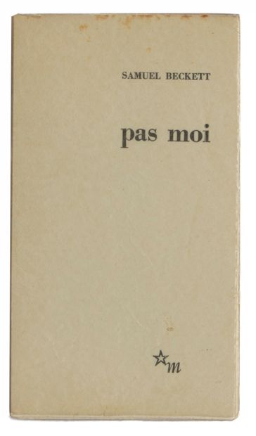 BECKETT Samuel. Not me. Paris, Editions de Minuit, 1975. In-8 paperback First edition....