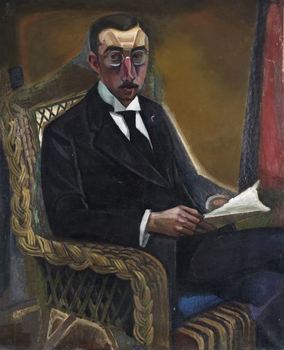 ALFRED RETH (1884-1966) LE PROFESSEUR ESMEIN, 1914 Huile sur toile Signée en bas...