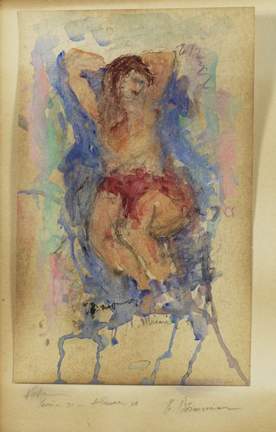Georges BOUZIANIS (1885-1959) NU FEMME, 1954 De la série Souvenirs de Paris-Athènes,...