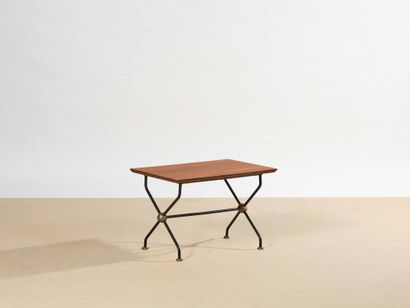 BRÉSIL Table 
Teak wood 
Iron structure and brass finish Date of creation: circa...