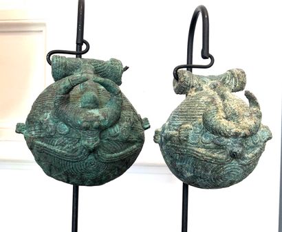 Lot consisting of two bells with buffalo...