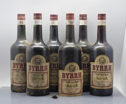 6 bottles BYRRH (es, 1 label removed)