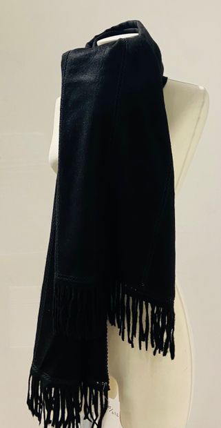 44. Anonymous 
Fringed scarf, black openwork...