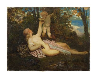 HENRI-FREDERIC SCHOPIN (LUBECK 1805-1880 MONTIGNY-SUR-LOING) Bacchanal (sur toile d'origine)
