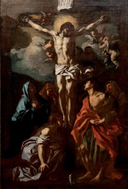 Francesco SOLIMENA (Canale di Serino 1657 - Barra 1747) La Crucifixion Toile 75 x... Gazette Drouot