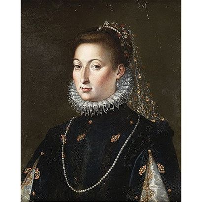 JACOPO ZUCCHI (Florencia, ca. 1541-Roma, ca.1591) Portrait de l'Infante Catalina... Gazette Drouot