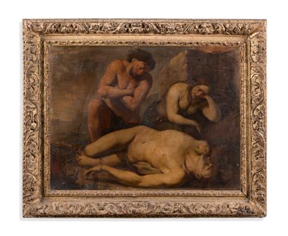 LUBIN BAUGIN Adam et Eve pleurant Abel Lubin BAUGIN (Pithiviers around 1612 - Paris...
