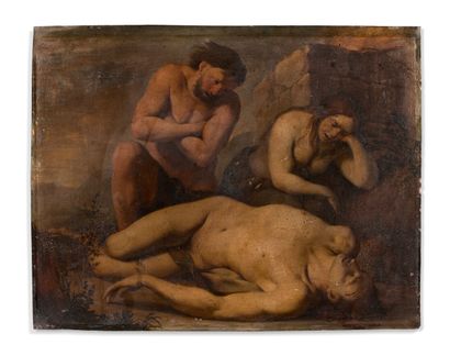 LUBIN BAUGIN Adam et Eve pleurant Abel Lubin BAUGIN (Pithiviers around 1612 - Paris...