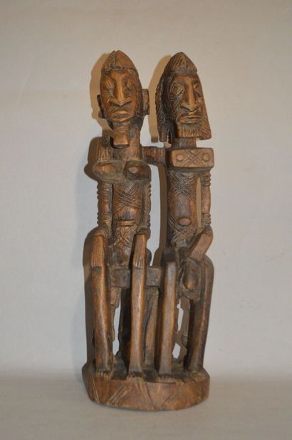 Statuette Dogon couple assis
Afrique, Mali
H....