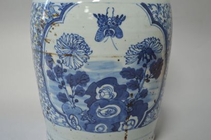 null Vase en porcelaine bleu-blanc
Chine -XIXe siècle
H. 42 cm (fêle sur le fond...