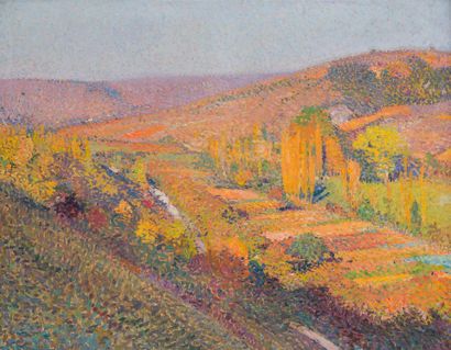 Henri MARTIN (1860-1943)  « La vallée du Vert à l'automne »  