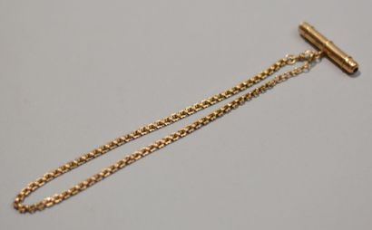 null 750 thousandths gold watch chain, fancy mesh, and key
Gross weight: 17.2 g 