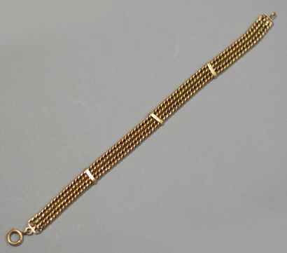 null Double-row gold bracelet 750 thousandths with gourmette link
Weight : 8,5 g