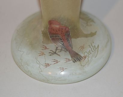 Émile GALLÉ (1846 -1904) Vase balustre légèrement épaulé à petit col tubulaire sur...