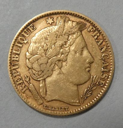 null FRANCE. Pièce de 10 francs or IIe République Cérés 1850 A main. Poids : 3,2...