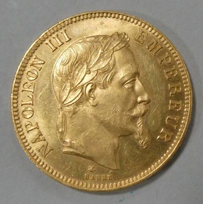 null FRANCE. Pièce de 100 francs or Napoléon III lauré 1864 A. Poids : 32,3 g. VENDUE...