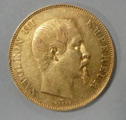 null FRANCE. Pièce de 50 francs or Napoléon III 1858 A. Poids : 16,1 g. VENDUE SUR...